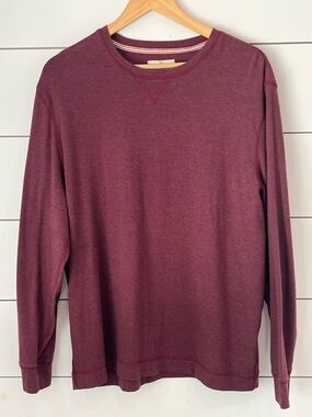 The Normal Brand Maroon Crewneck Long Sleeve Shirt